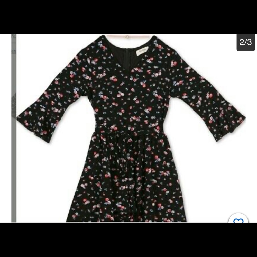 Speechless Big Girl's Floral-Print Walk-Thru Crepe Dress-Size-12 dress - Picture 2 of 5